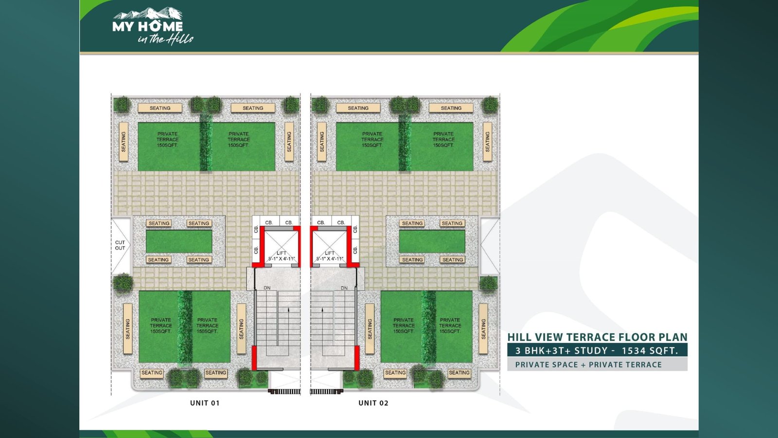 M3M Antalya Hills 3.5 BHK 1534 sqft Floor Plan 3