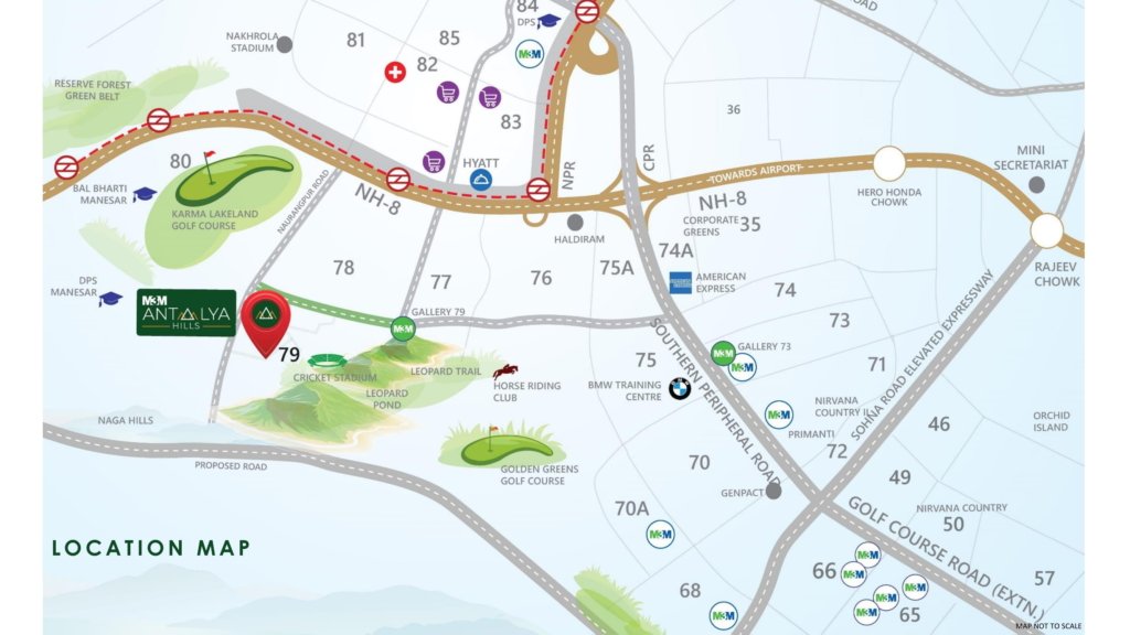 M3M Antalya Hills Location Map