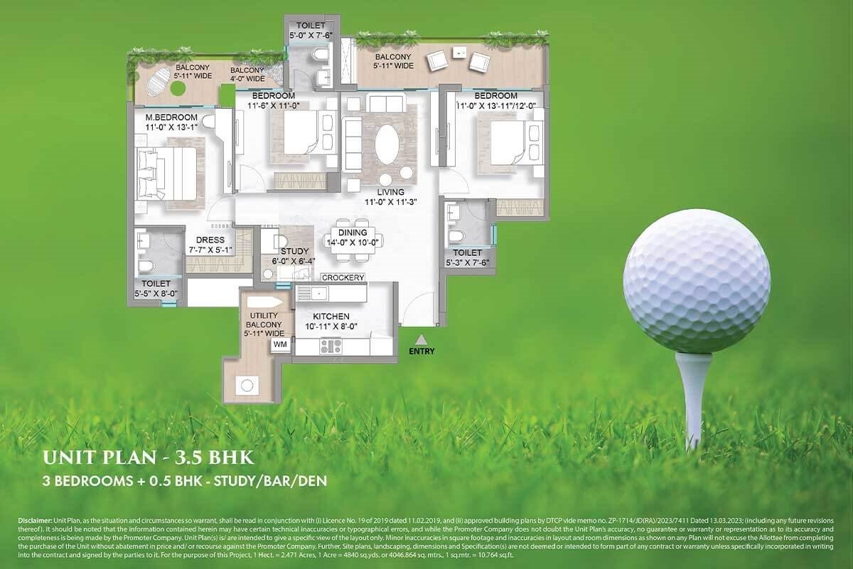 M3M Golf Hills 3.5 BHK 1902 Sq.Ft.