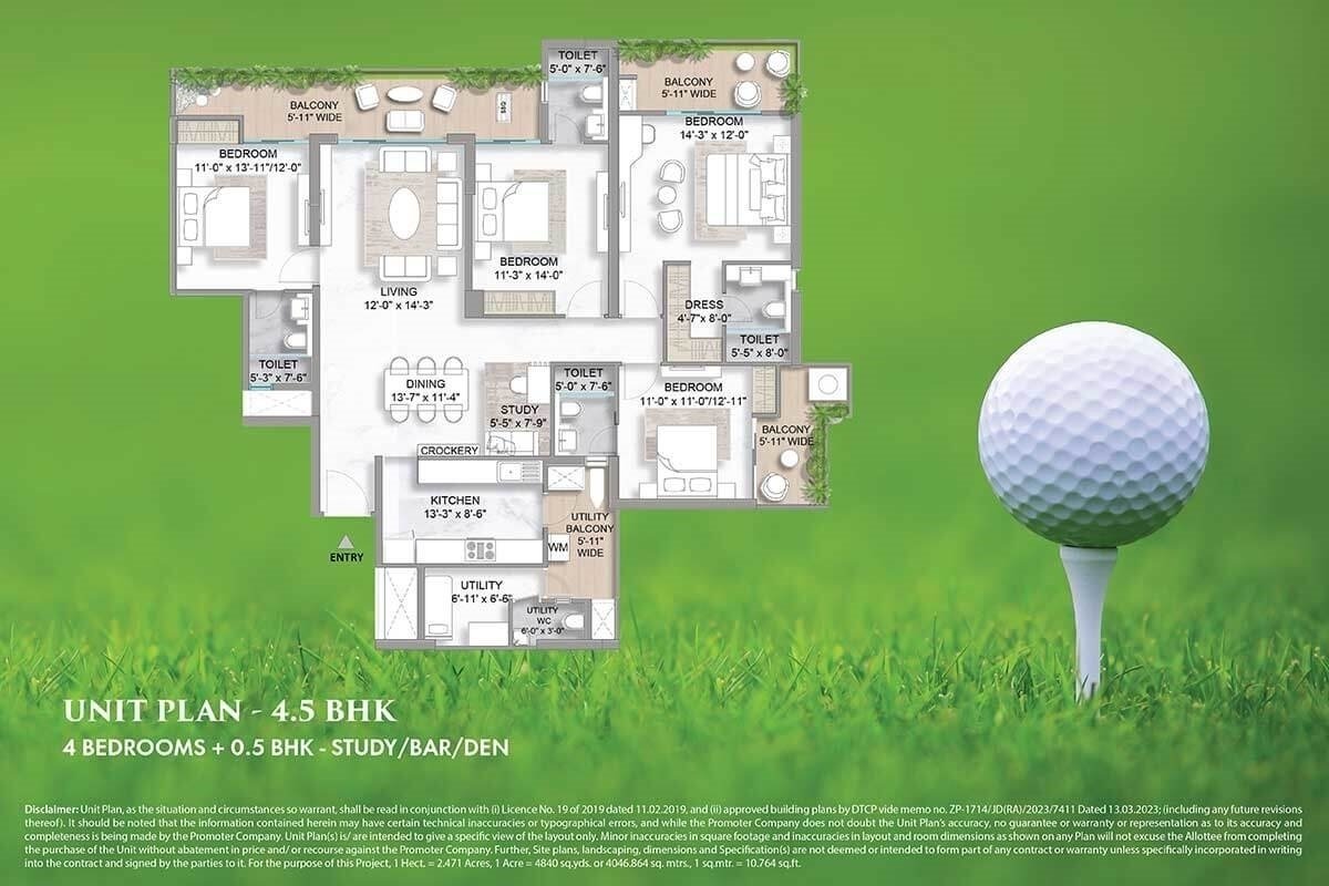 M3M Golf Hills 4.5 BHK 2630 Sq.Ft.