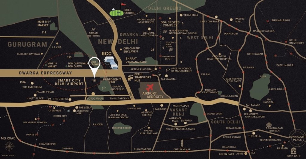 m3m crown Location Map