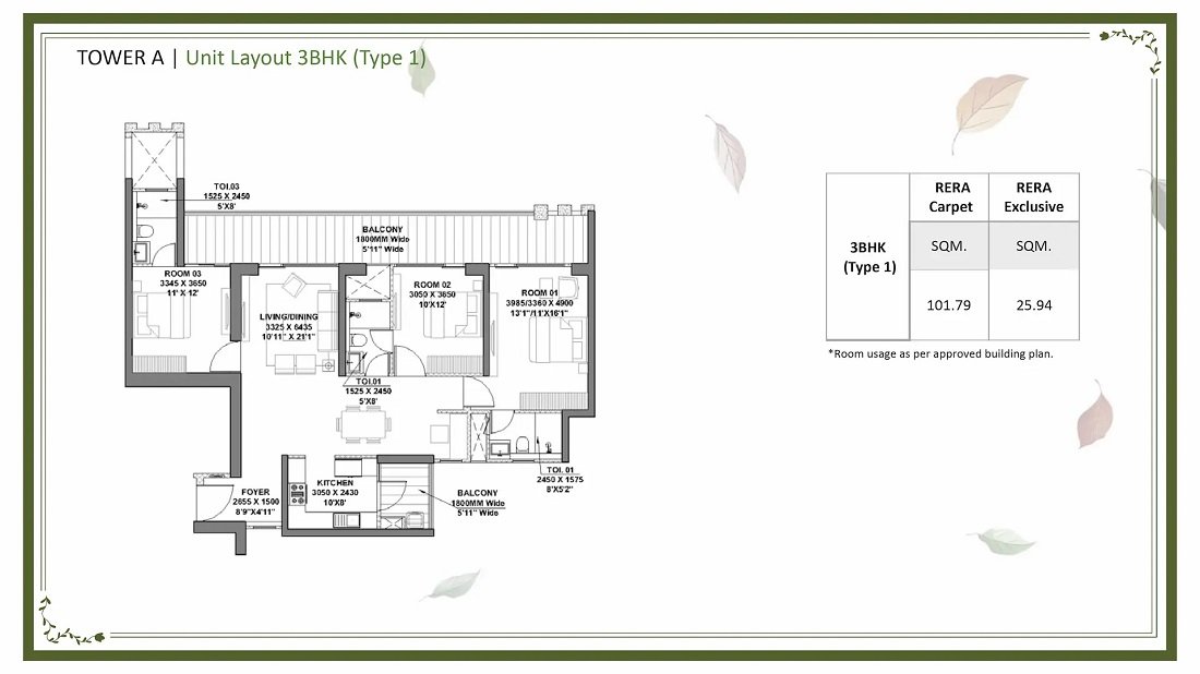 Godrej Vrikshya 3BHK Tower A
