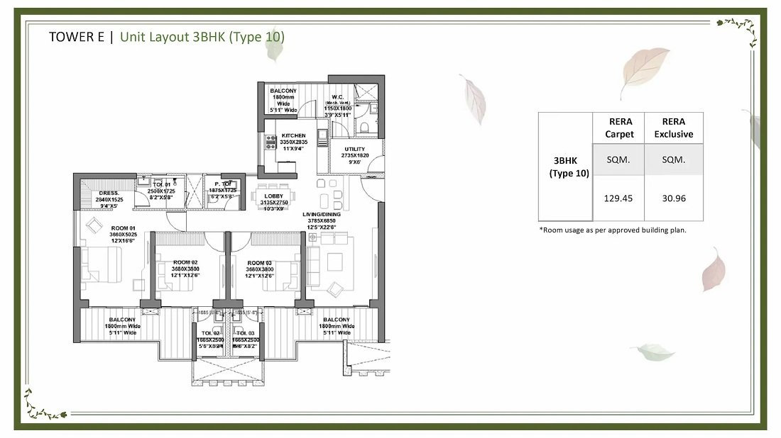 Godrej Vrikshya 3BHK Tower E