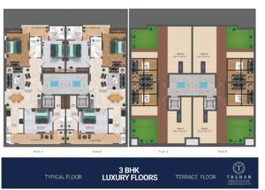 Trehan Luxury Floors 71 3BHK terrace Floor Plan